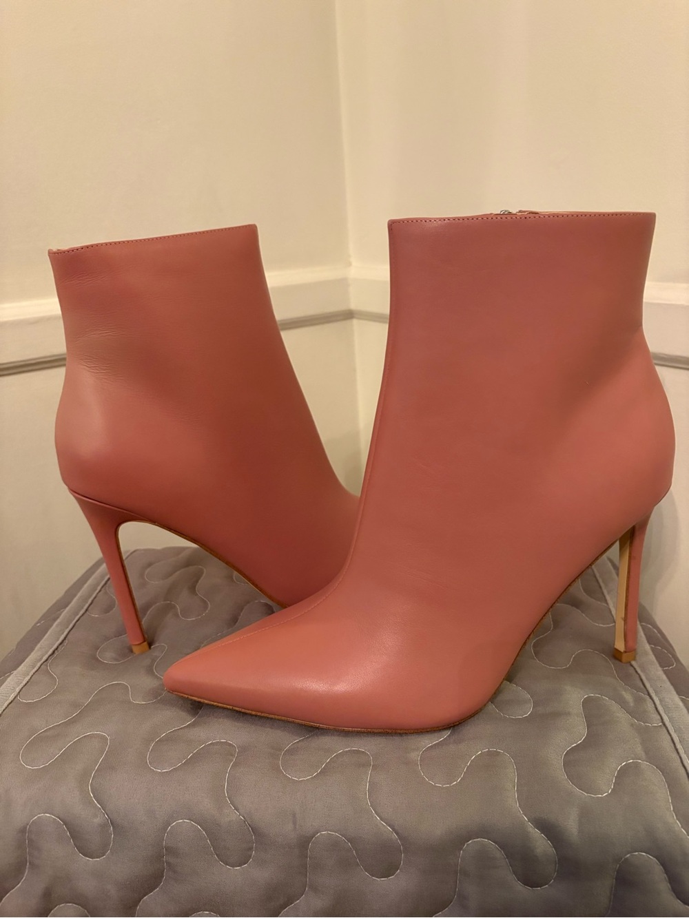 Nine West Leather Stiletto Boots-Side Zip-New w Box - Sz 12